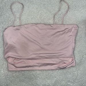 Light pink crop top with cut out